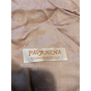 Pashmina Silk Blend Scarf Shawl Wrap Beige Fringed Luxury Accessory